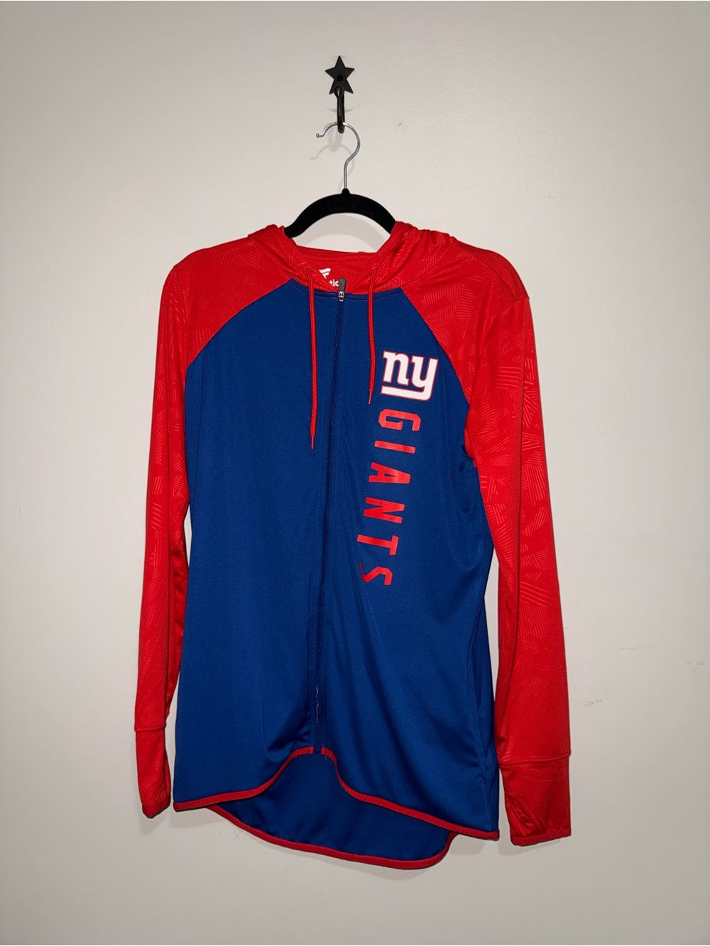 Fanatics Boys' New York Giants Blue and Red Hooded Zip Jacket